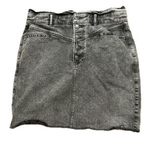 Express 5 button skirt in grey denim